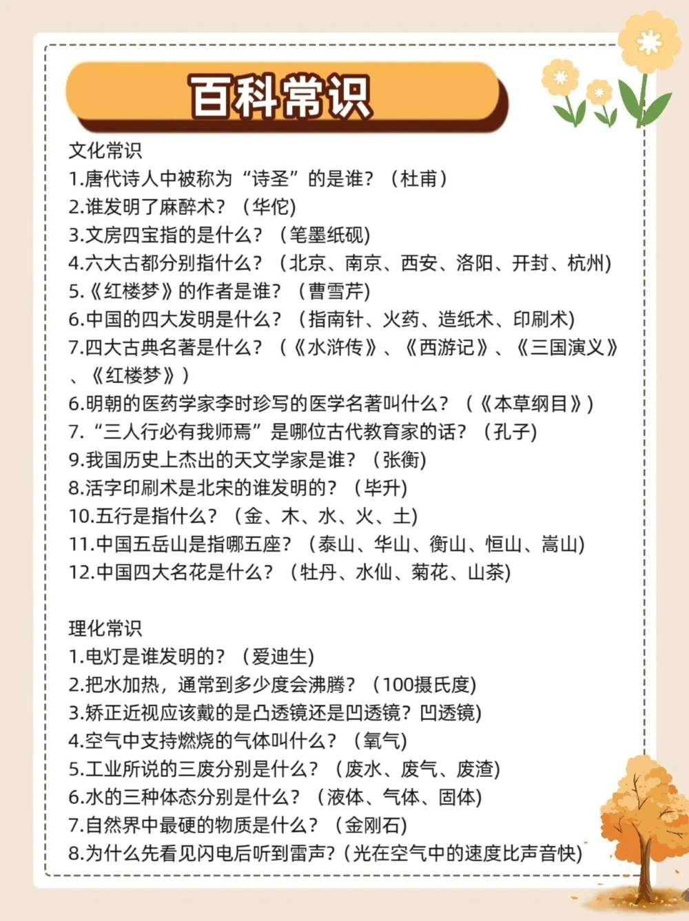 百科常识，值得学习哦！_中小学精品资料(高清可打印)_百科知识大全集312份高清资料整理版