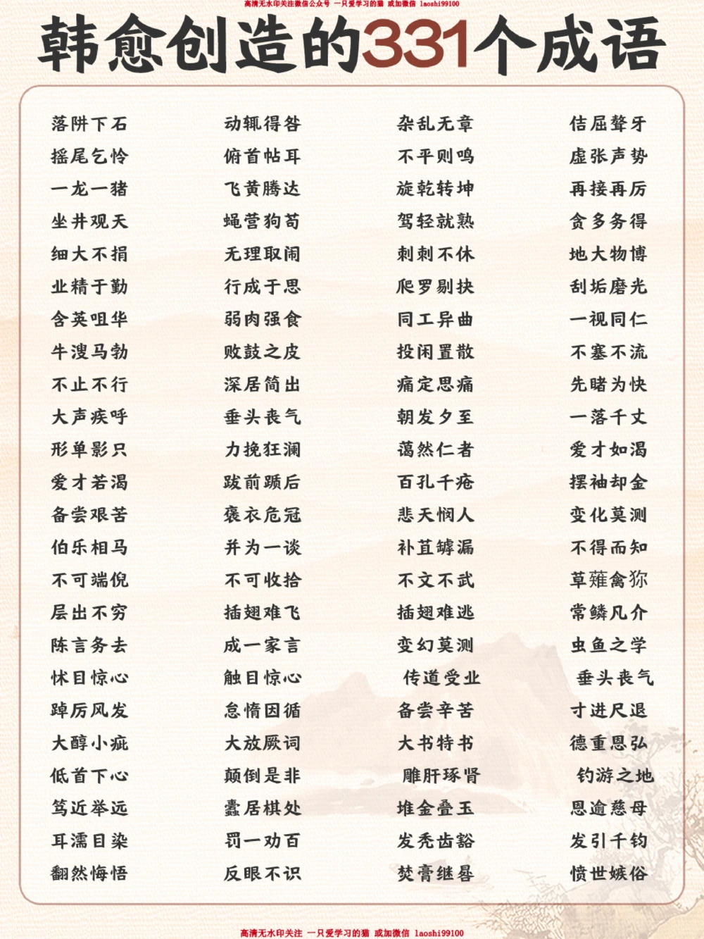 这些耳熟能详的成语居然都是韩愈创作的_2025抖音最火小学全科全年级资料大全集超完整版_小学语文VIP资源禁止外传