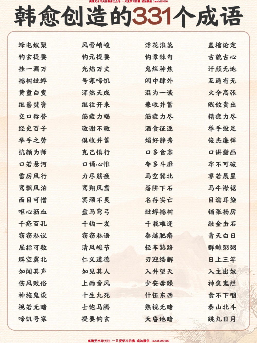 这些耳熟能详的成语居然都是韩愈创作的_2025抖音最火小学全科全年级资料大全集超完整版_小学语文VIP资源禁止外传