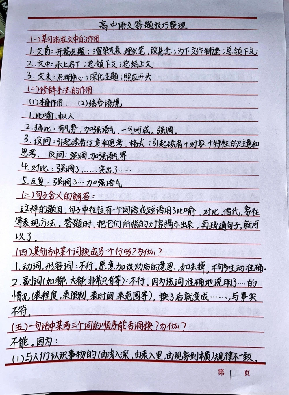 高中语文阅读理解答题技巧，努力背熟#语文#知识点总结#每天学习一点点_中小学精品资料(高清可打印)_初中大全集高清资料整理版