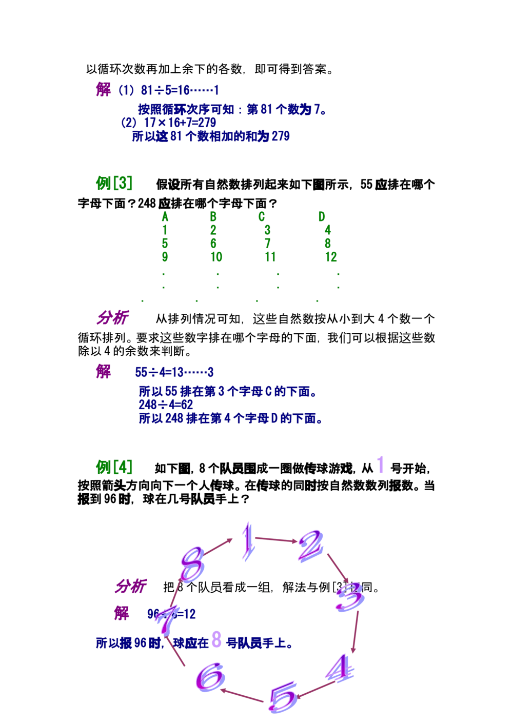第十三讲循环问题_小学奥数举一反三1-6年级相关课程_奥数分专题题型与解题思路_小学奥数知识讲解