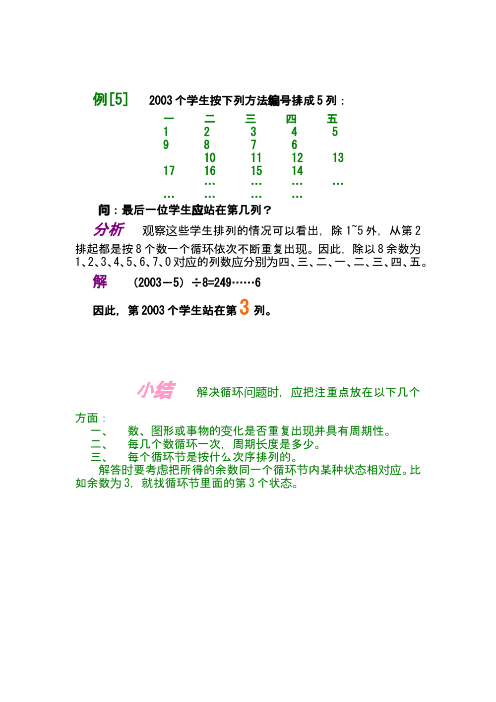 第十三讲循环问题_小学奥数举一反三1-6年级相关课程_奥数分专题题型与解题思路_小学奥数知识讲解