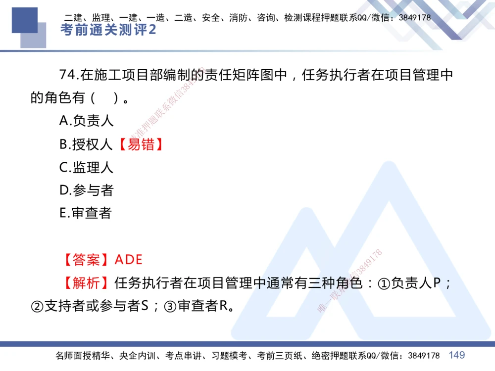 02.2025王晓丹-考前通关测评-管理2_2026年一级建造师_2026年一建管理_2025年一建管理SVIP_04-冲刺串讲✿考点强化✿小灶集训_40-管理《考前通关测评》王晓丹HX_讲义