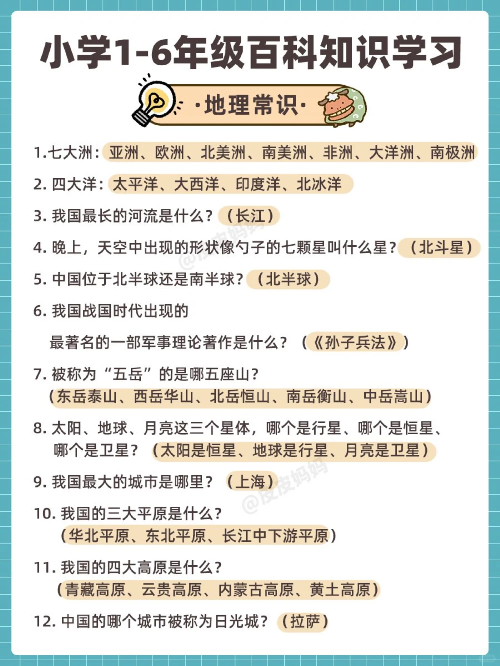 百科常识小学1-6年级百科知识学习！_中小学精品资料(高清可打印)_百科知识大全集312份高清资料整理版