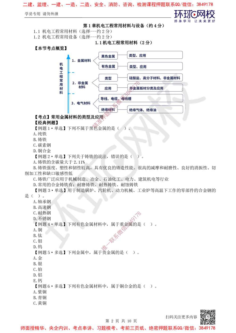 01.第1讲-第1章机电工程常用材料与设备_2026年一级建造师_2026年一建机电_2025年一建机电SVIP_03-习题精析✿实战特训✿模考通关_28-机电《精题必练班》赵金凤HQ