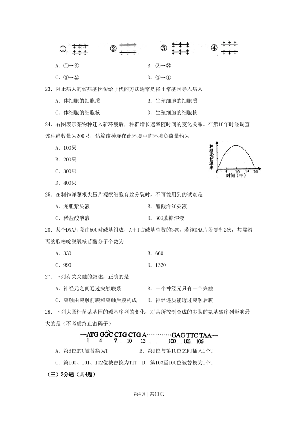 2008年高考生物试卷（上海）（空白卷）_生物历年高考真题_新&middot;PDF版2008-2025&middot;高考生物真题_生物（按试卷类型分类）2008-2025_自主命题卷&middot;生物（2008-2025）_上海自主命题&middot;生物（2008-2022）