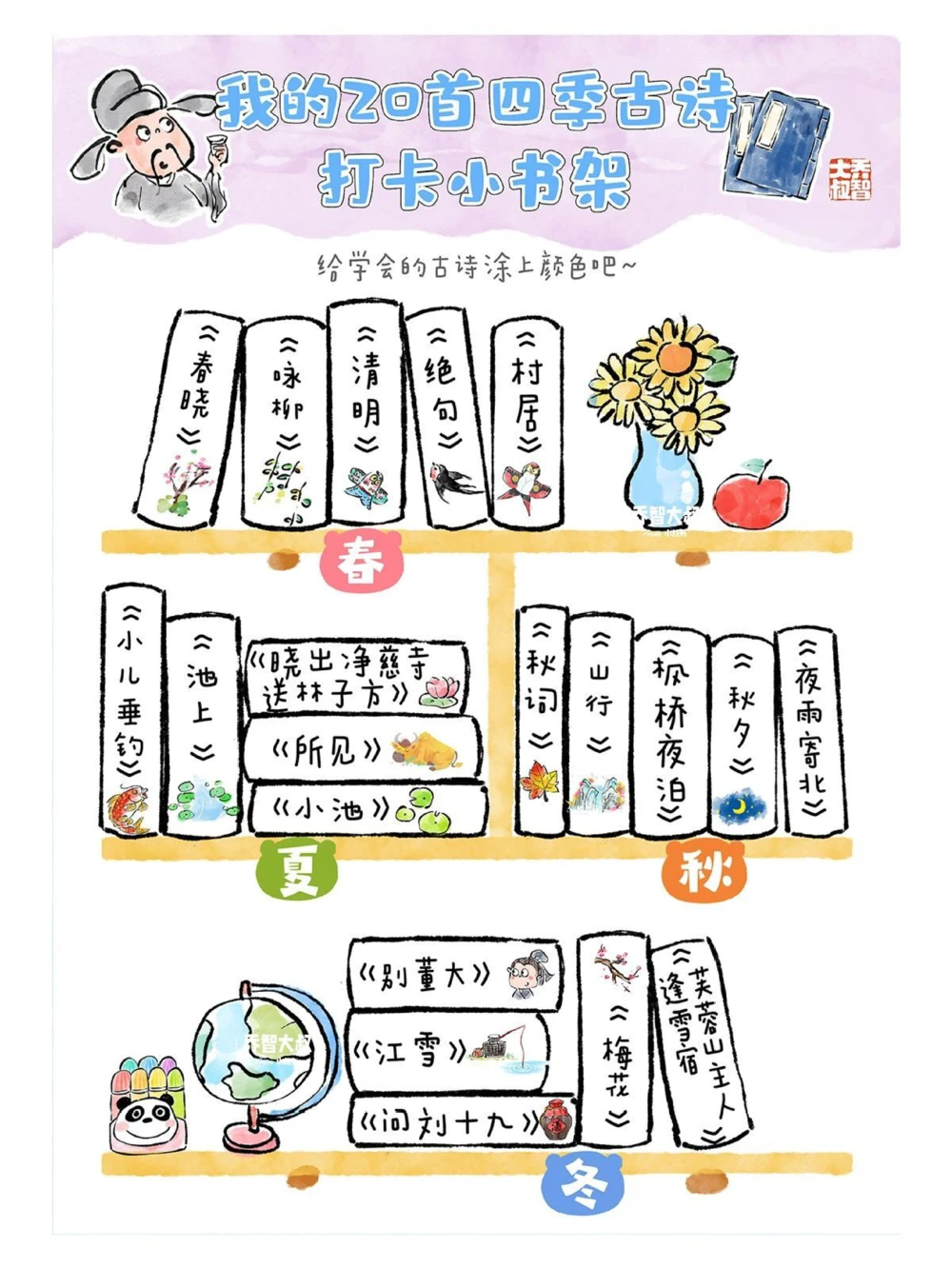 给孩子们的20首经典四季古诗_中小学精品资料(高清可打印)_常识知识大全集140份高清资料整理版