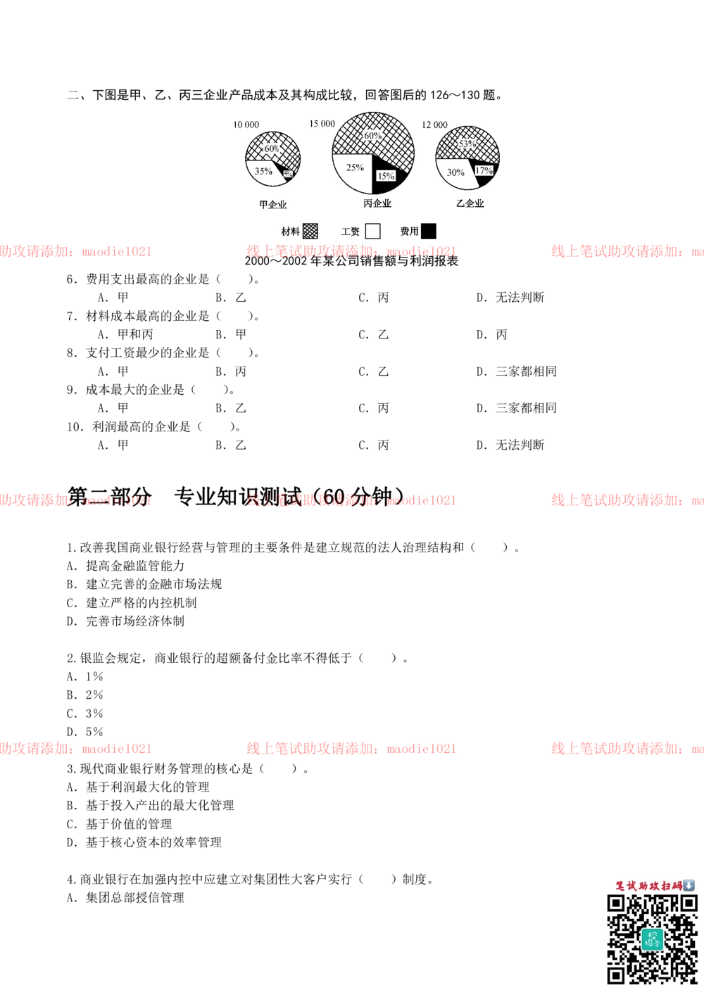0-2011年光大银行郑州分行招聘考试笔试试卷真题及答案解析_2025春招题库汇总_银行题库-1_银行全套上岸资料_各银行笔试真题_光大上岸资料_光大银行真题+解析