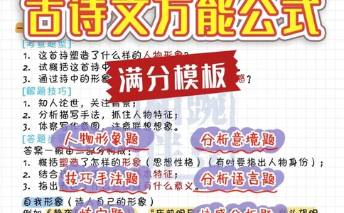 秒变文学大神！古诗文万能公式_中小学精品资料(高清可打印)_古诗词大全集281份高清资料整理版