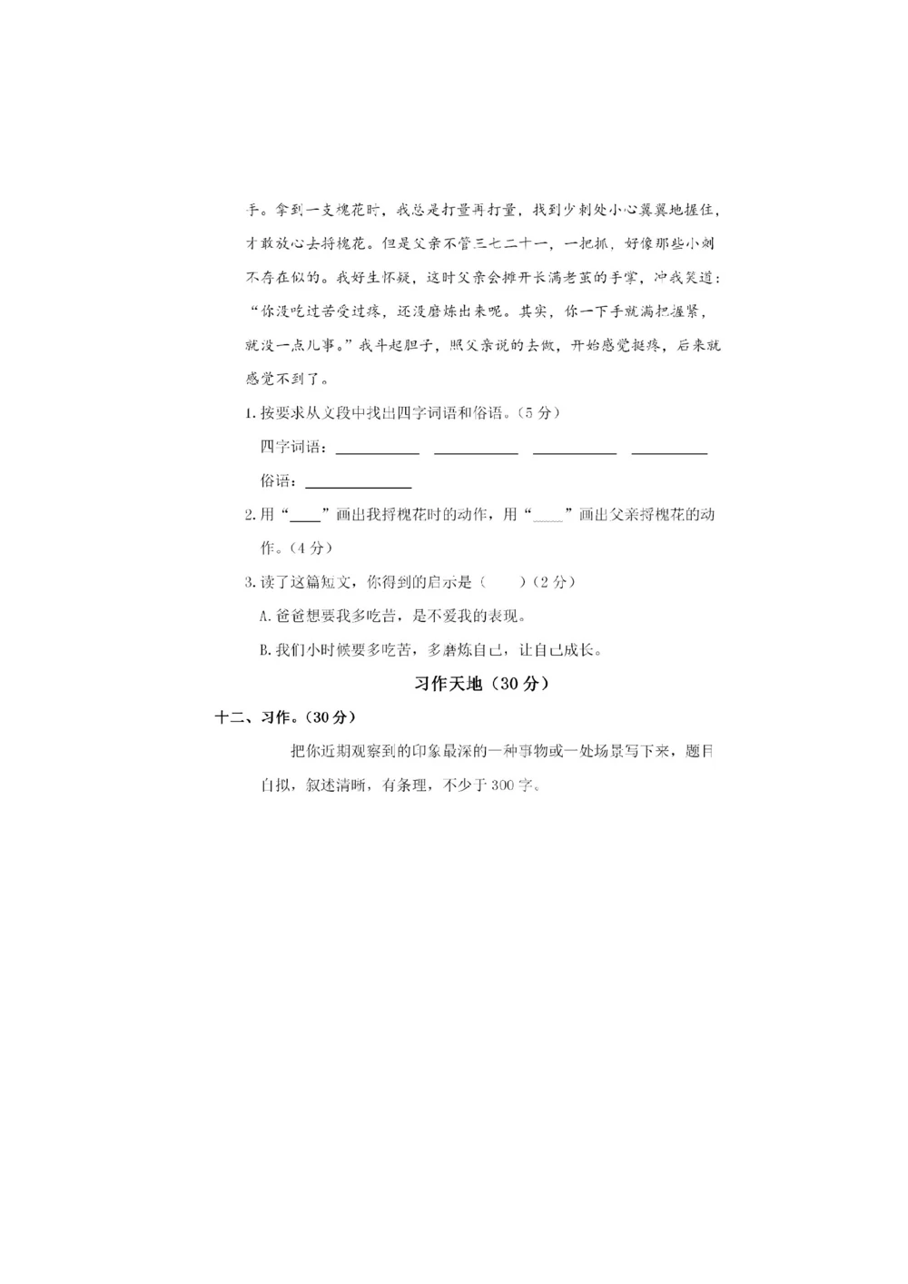 绿色圃中小学教育网：统编语文三（上）第五单元达标检测卷8_小学试卷大合集_三年级语文上册（单元期中期末试卷）_单元测试卷_统编语文三（上）第五单元测试卷14套（含答案）