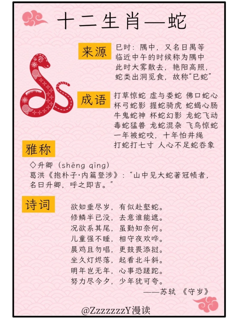 涨知识了｜十二生肖文化图鉴_中小学精品资料(高清可打印)_百科知识大全集312份高清资料整理版