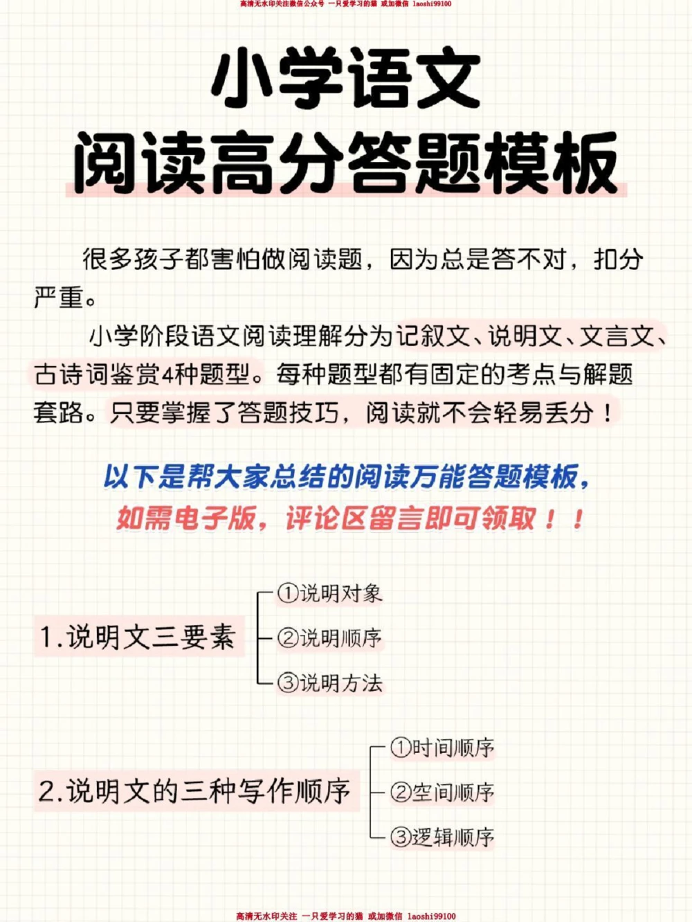 模板-小学语文阅读高分答题模板_2025抖音最火小学全科全年级资料大全集超完整版_小学语文VIP资源禁止外传