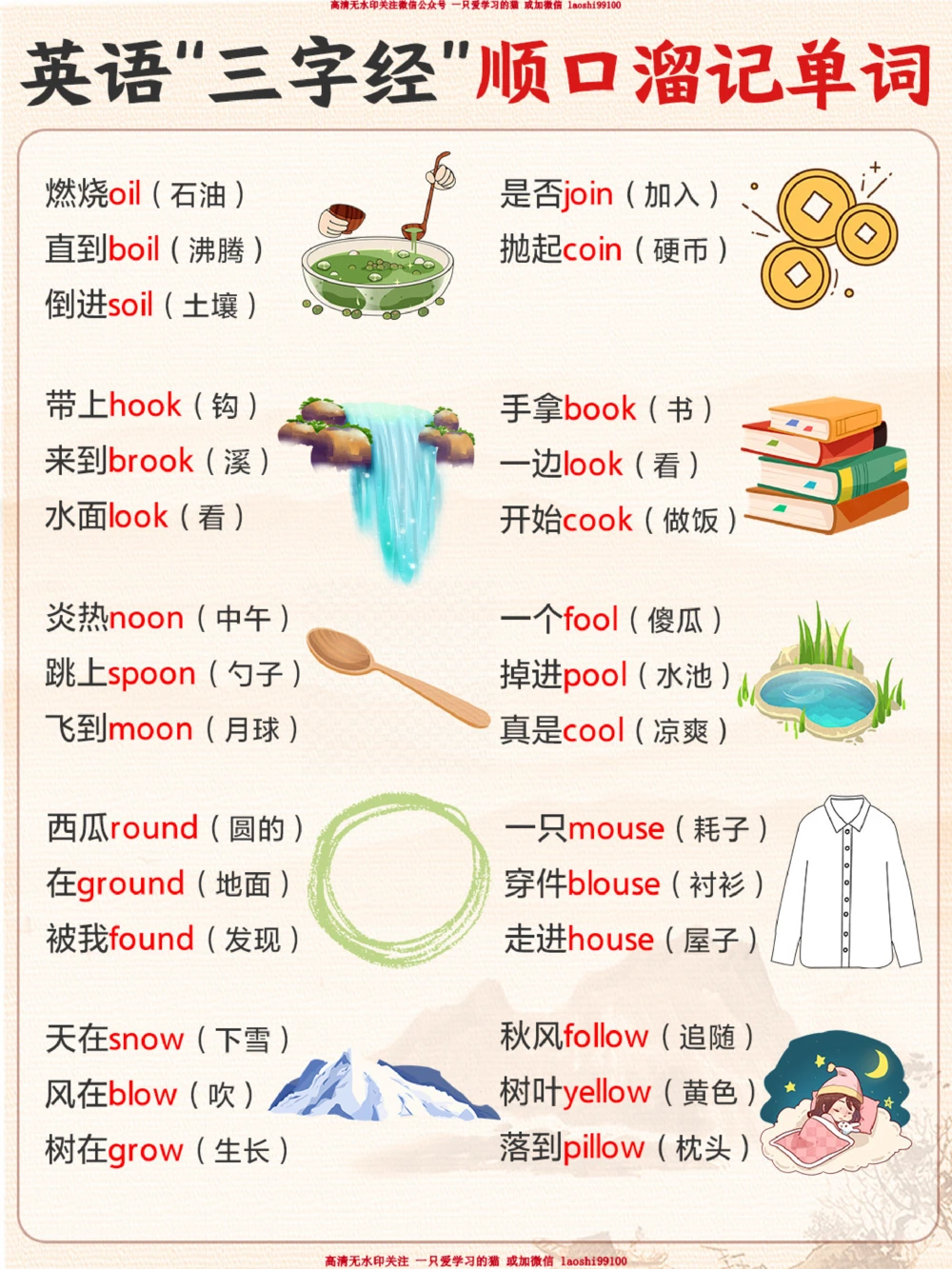 英语&ldquo;三字经&rdquo;顺口溜记单词！超好记！_2025抖音最火小学全科全年级资料大全集超完整版_小学英语VIP资源禁止外传