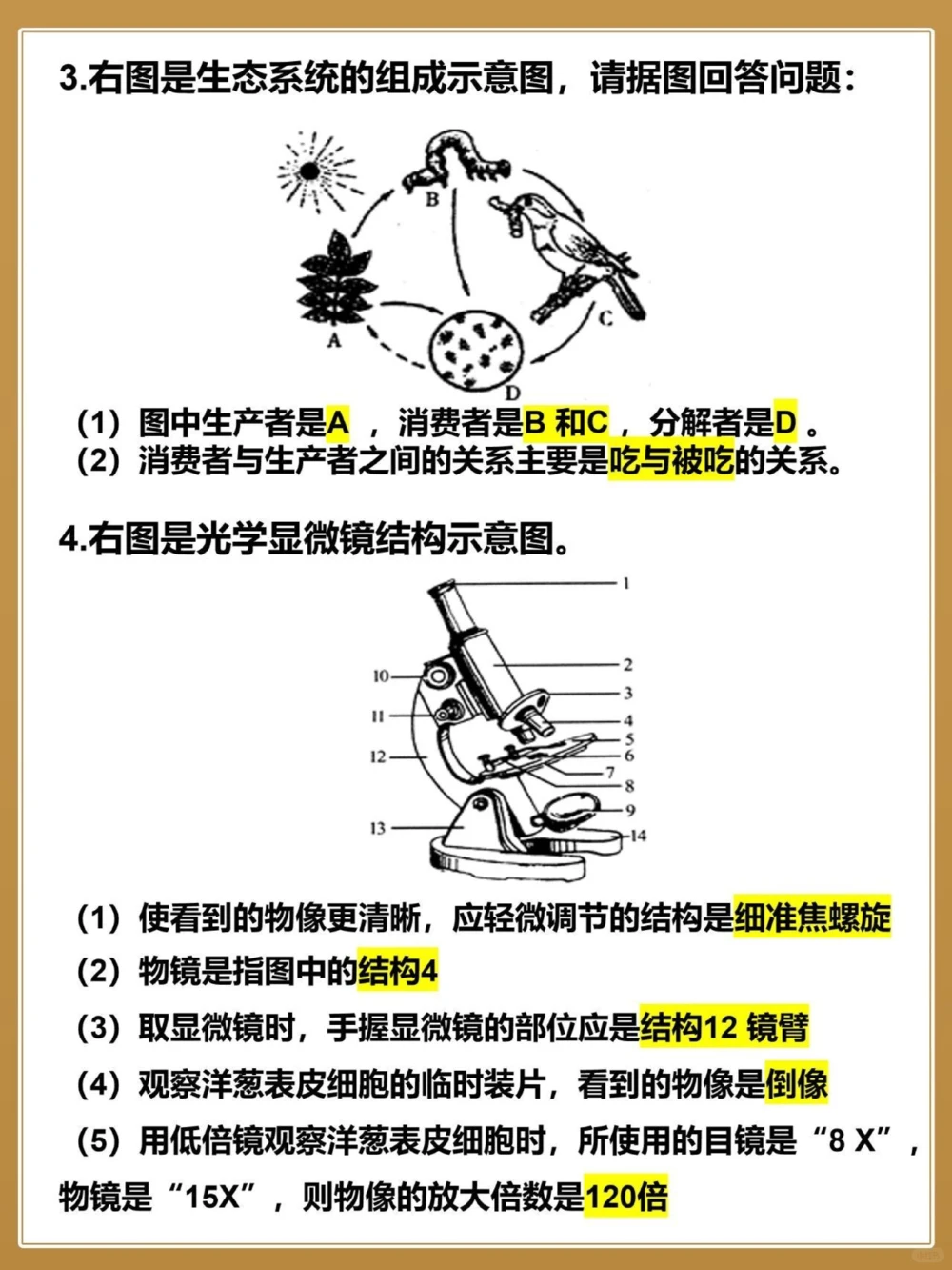 至少背三遍中考生物常考30道识图题_中小学精品资料(高清可打印)_初中大全集高清资料整理版