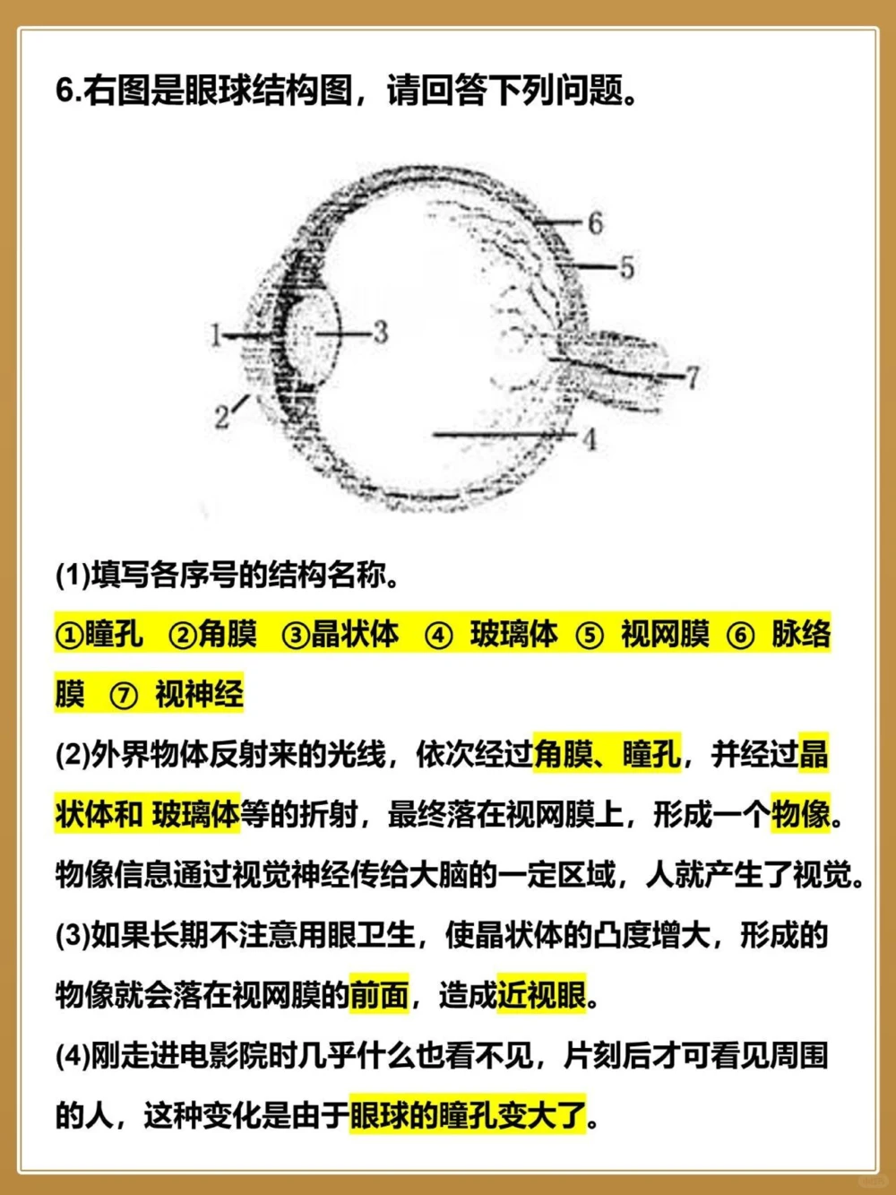 至少背三遍中考生物常考30道识图题_中小学精品资料(高清可打印)_初中大全集高清资料整理版