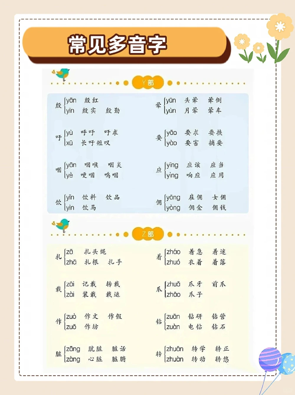 涨知识，常见多音字，别再念错了_中小学精品资料(高清可打印)_常识知识大全集140份高清资料整理版