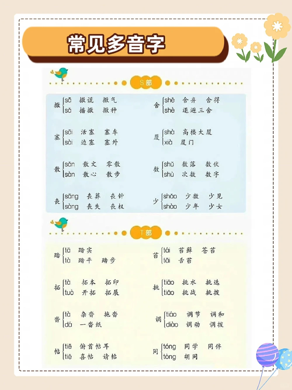 涨知识，常见多音字，别再念错了_中小学精品资料(高清可打印)_常识知识大全集140份高清资料整理版