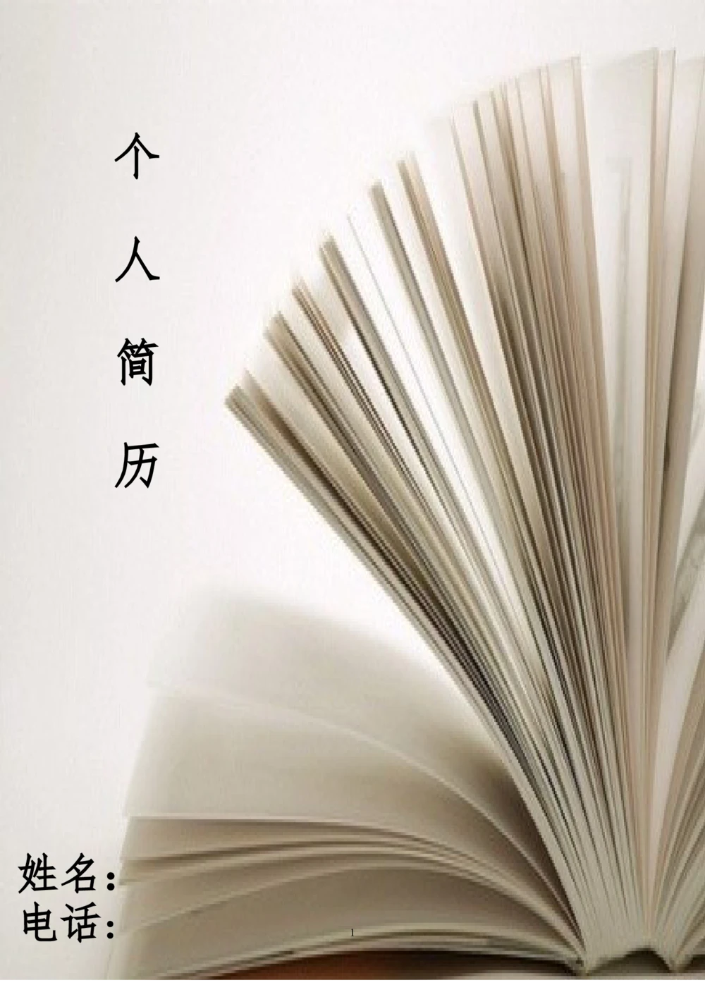 137.书香净白_表格式_适用于应届生_1页式_无内容_有封面_26考研复试_复试真题、简历模板、补充资料（旧版资料）_考研经典面试系列（复试技巧调剂指导口语指导自我介绍导师模板）