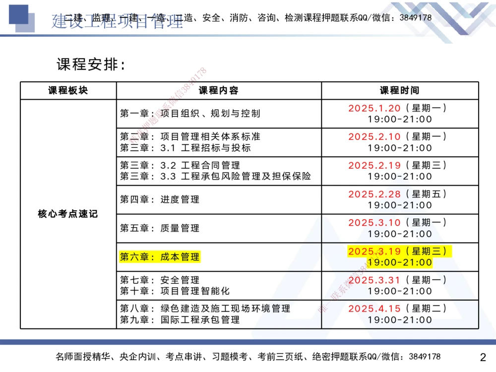 06.2025黄雨诗-核心考点速记-管理6_2026年一级建造师_2026年一建管理_2025年一建管理SVIP_02-基础精讲✿高端面授✿深度强化_33-管理《核心考点速记》黄雨诗HX_讲义