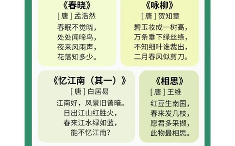 读古诗在古诗里感受春天里最美的风景！_中小学精品资料(高清可打印)_古诗词大全集281份高清资料整理版