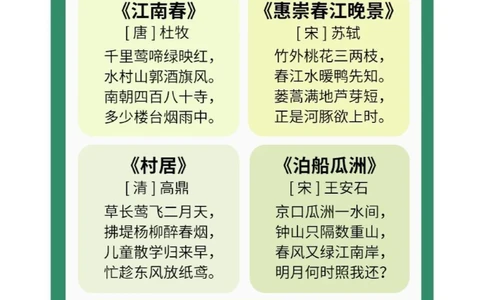 读古诗在古诗里感受春天里最美的风景！_中小学精品资料(高清可打印)_古诗词大全集281份高清资料整理版