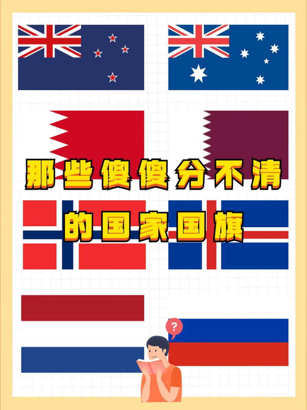 涨知识｜那些让人傻傻分不清的国家国旗_中小学精品资料(高清可打印)_常识知识大全集140份高清资料整理版