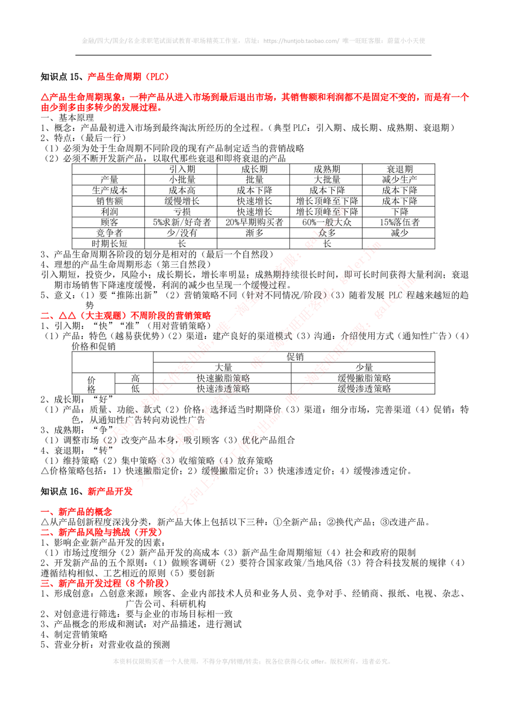 2-2-市场类专业知识点--市场营销复习知识点讲义整理_三桶油_中石化笔试_中石化笔试_3、中石化招聘笔试完整知识点（专业知识部分）