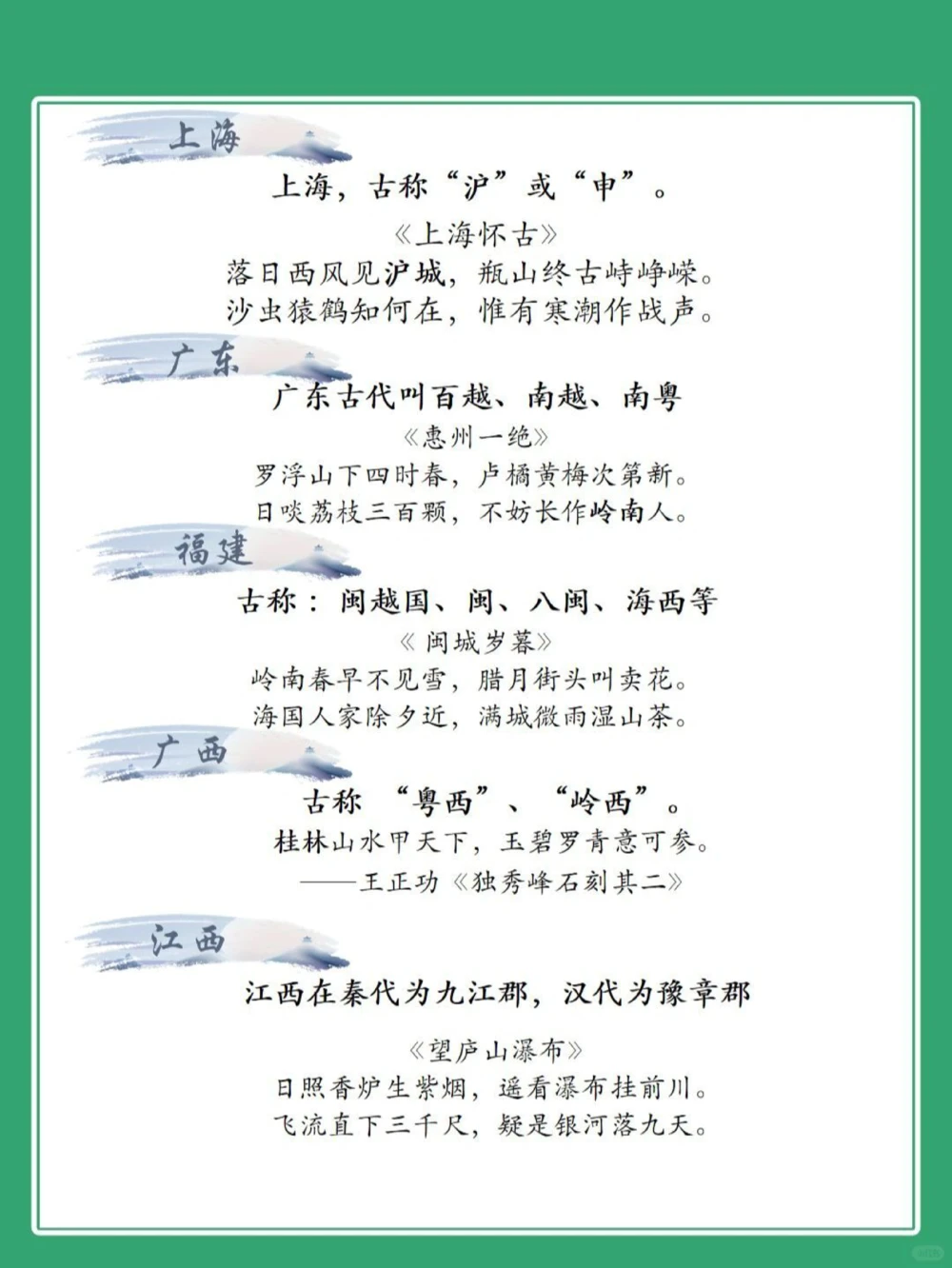 汇总：古代各省的雅称，你的老家以前叫啥？_中小学精品资料(高清可打印)_百科知识大全集312份高清资料整理版