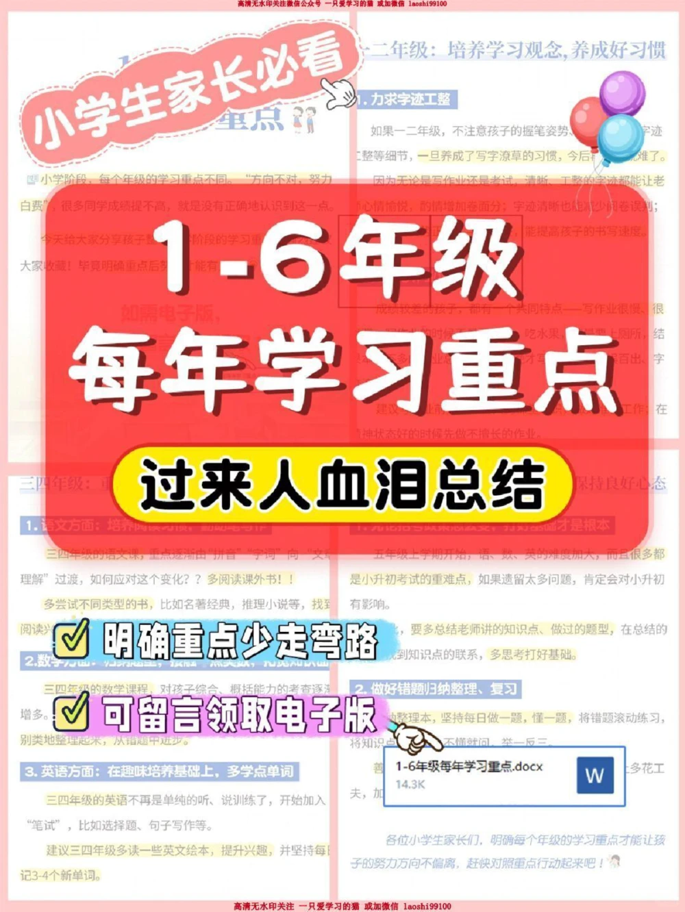 重要-1-6年级每年学习重点_2025抖音最火小学全科全年级资料大全集超完整版_学习方法VIP资源禁止外传