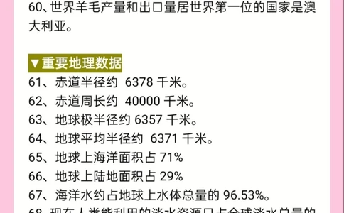 考试必备地理常识100条可打印_中小学精品资料(高清可打印)_初中大全集高清资料整理版