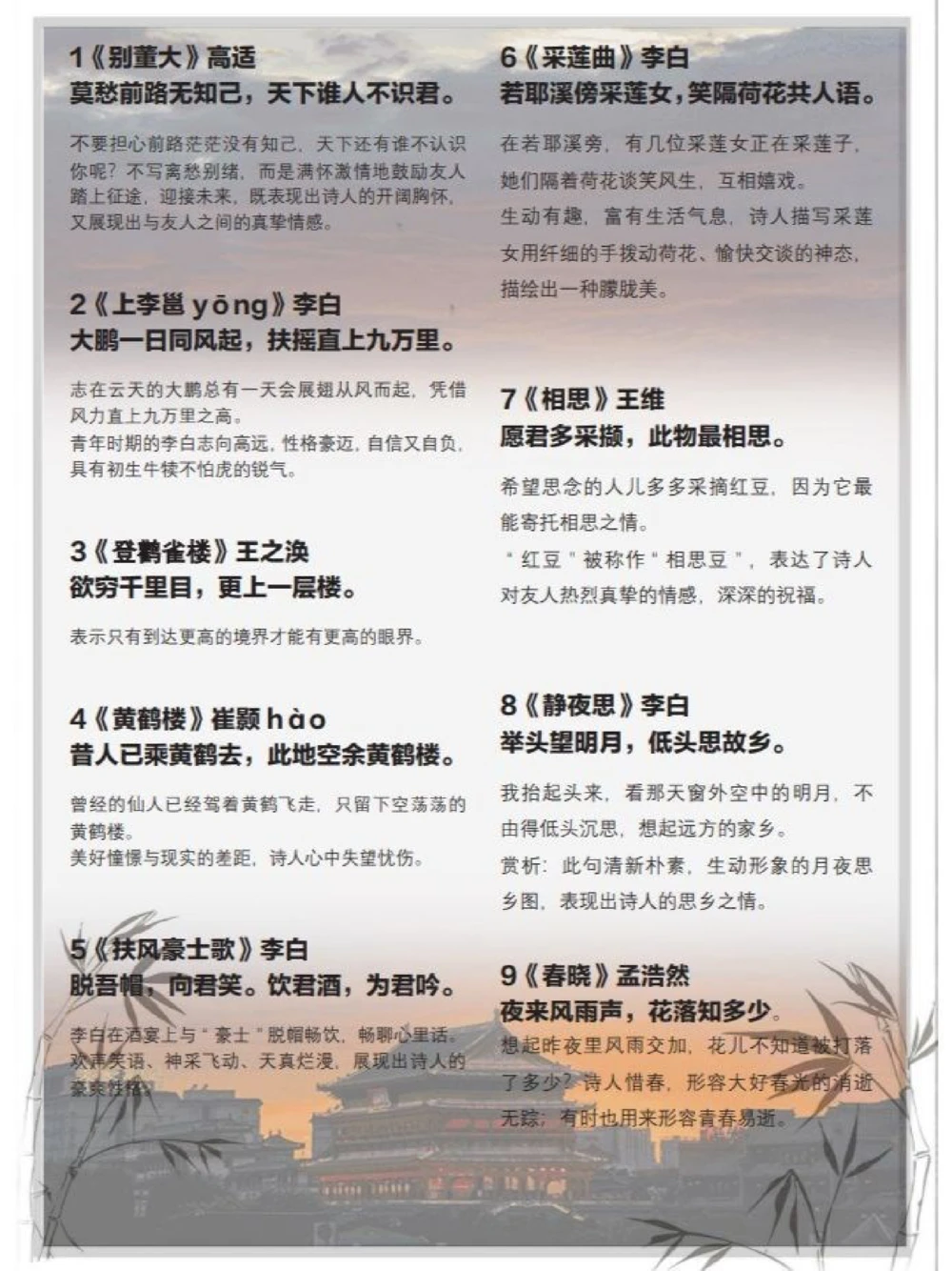 超全《长安三万里》古诗词＆释义_中小学精品资料(高清可打印)_古诗词大全集281份高清资料整理版