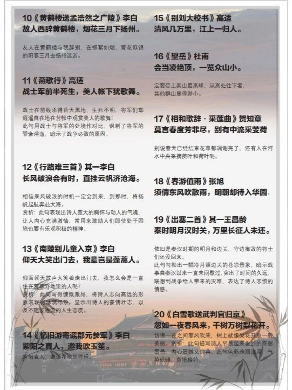 超全《长安三万里》古诗词＆释义_中小学精品资料(高清可打印)_古诗词大全集281份高清资料整理版