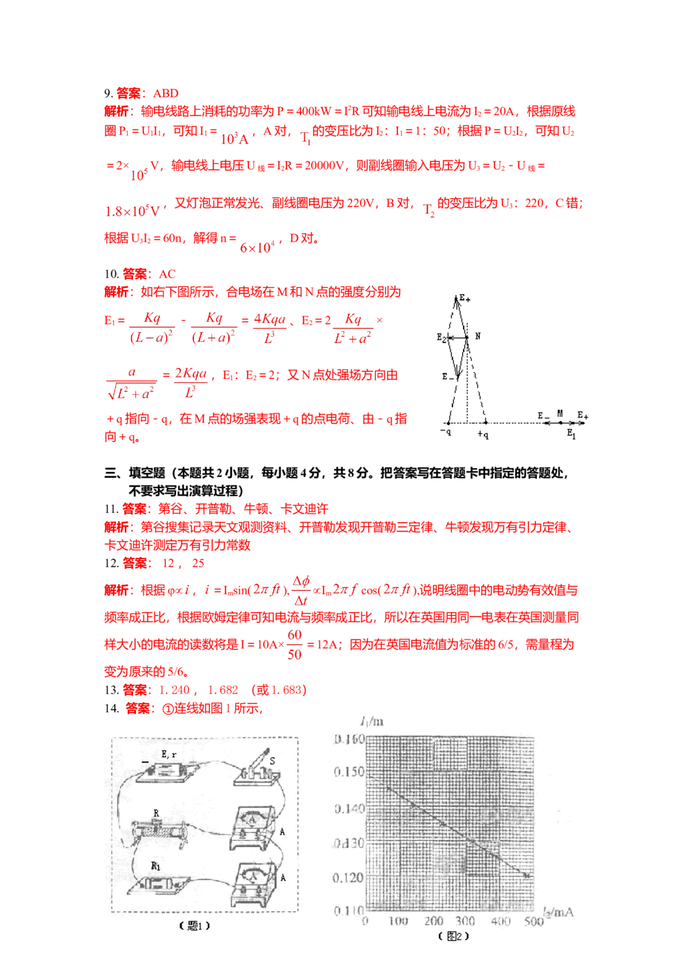 2009年高考物理试卷（海南）（解析卷）_物理历年高考真题_新&middot;Word版2008-2025&middot;高考物理真题_物理（按试卷类型分类）2008-2025_自主命题卷&middot;物理（2008-2025）_海南自主命题&middot;物理（2008-2025）