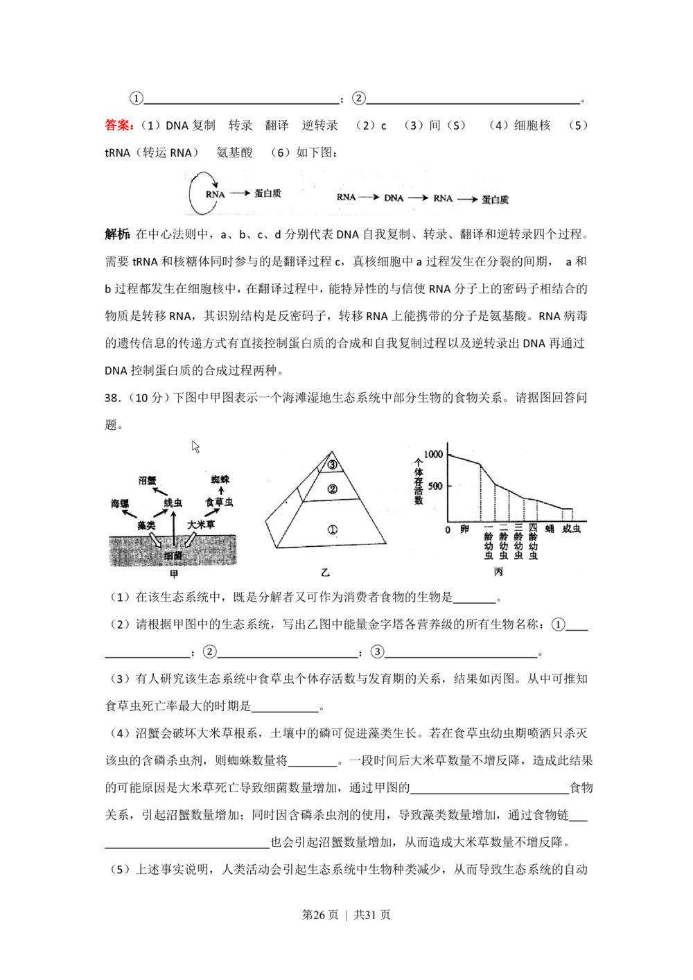 2008年高考生物试卷（上海）（解析卷）_生物历年高考真题_新&middot;PDF版2008-2025&middot;高考生物真题_生物（按试卷类型分类）2008-2025_自主命题卷&middot;生物（2008-2025）_上海自主命题&middot;生物（2008-2022）
