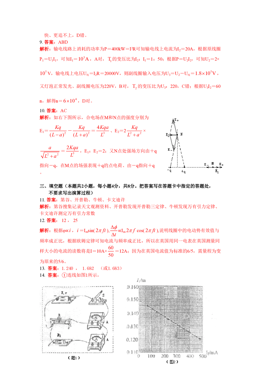 2009年高考物理试卷（海南）（解析卷）_物理历年高考真题_新&middot;PDF版2008-2025&middot;高考物理真题_物理（按年份分类）2008-2025_2009&middot;高考物理真题