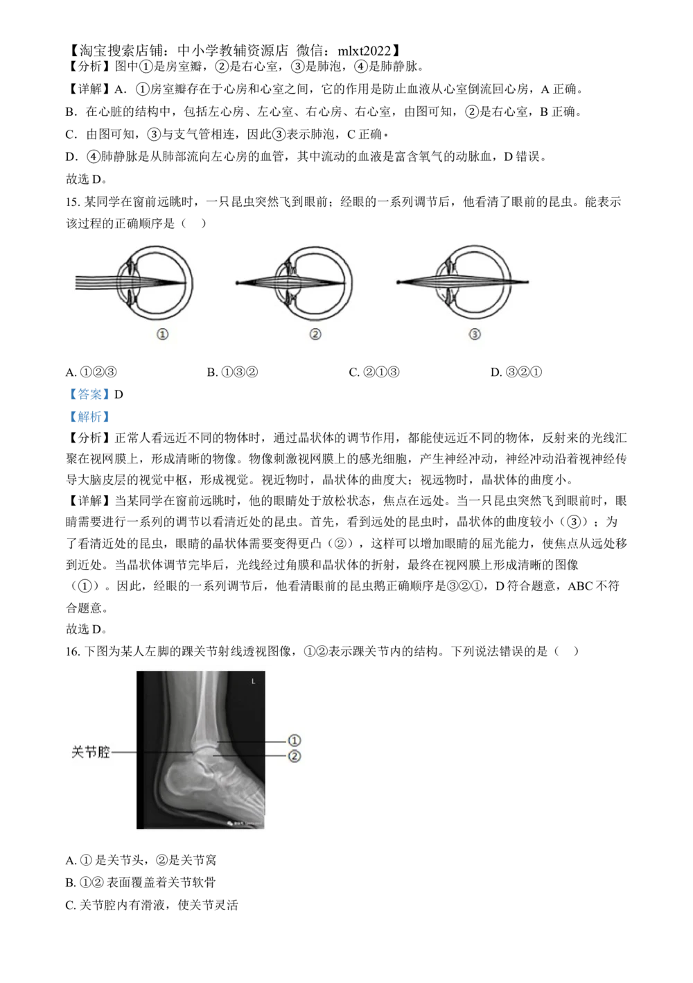 2024年河北省八年级中考生物真题（解析版）_河北省历年中考真题_6.河北生物（22-25）缺23_45