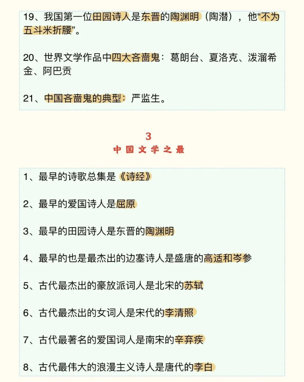 高中语文文学常识，不止高中三年要考，到了大学考教资，大学毕业公考都用得到，这个真的太实用了#语文#文学常识#知识点总结#抖音图文来了#图文伙伴计划_初中大全集高清资料整理版