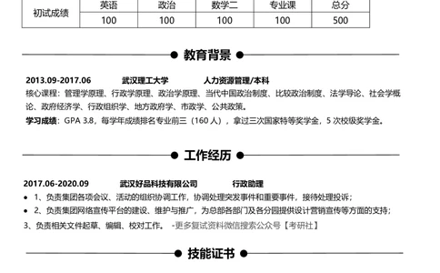 人力资源_26考研复试_复试真题、简历模板、补充资料（旧版资料）_考研复试简历124款_按专业分类