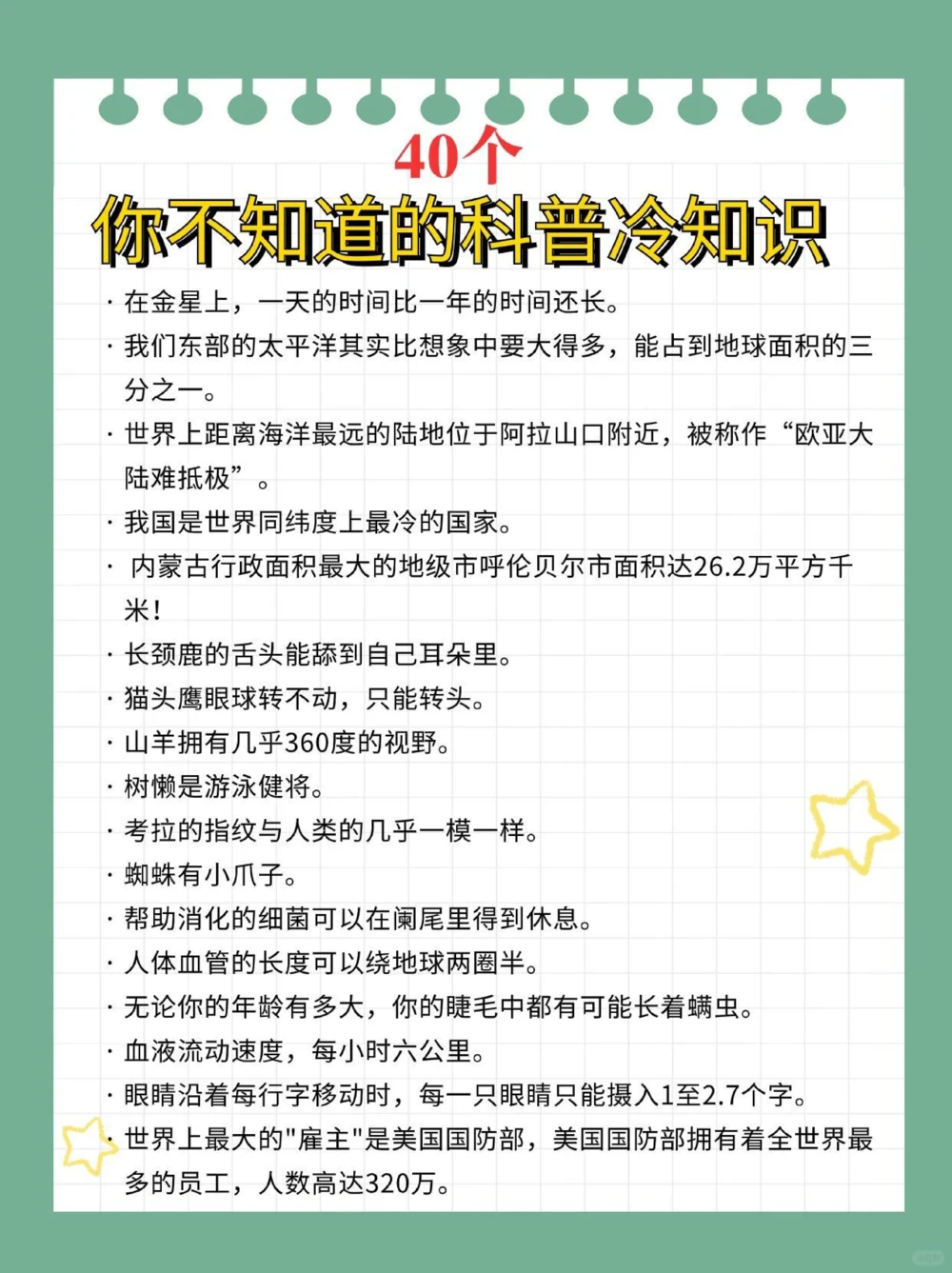 这些冷知识你知道吗？_中小学精品资料(高清可打印)_百科知识大全集312份高清资料整理版