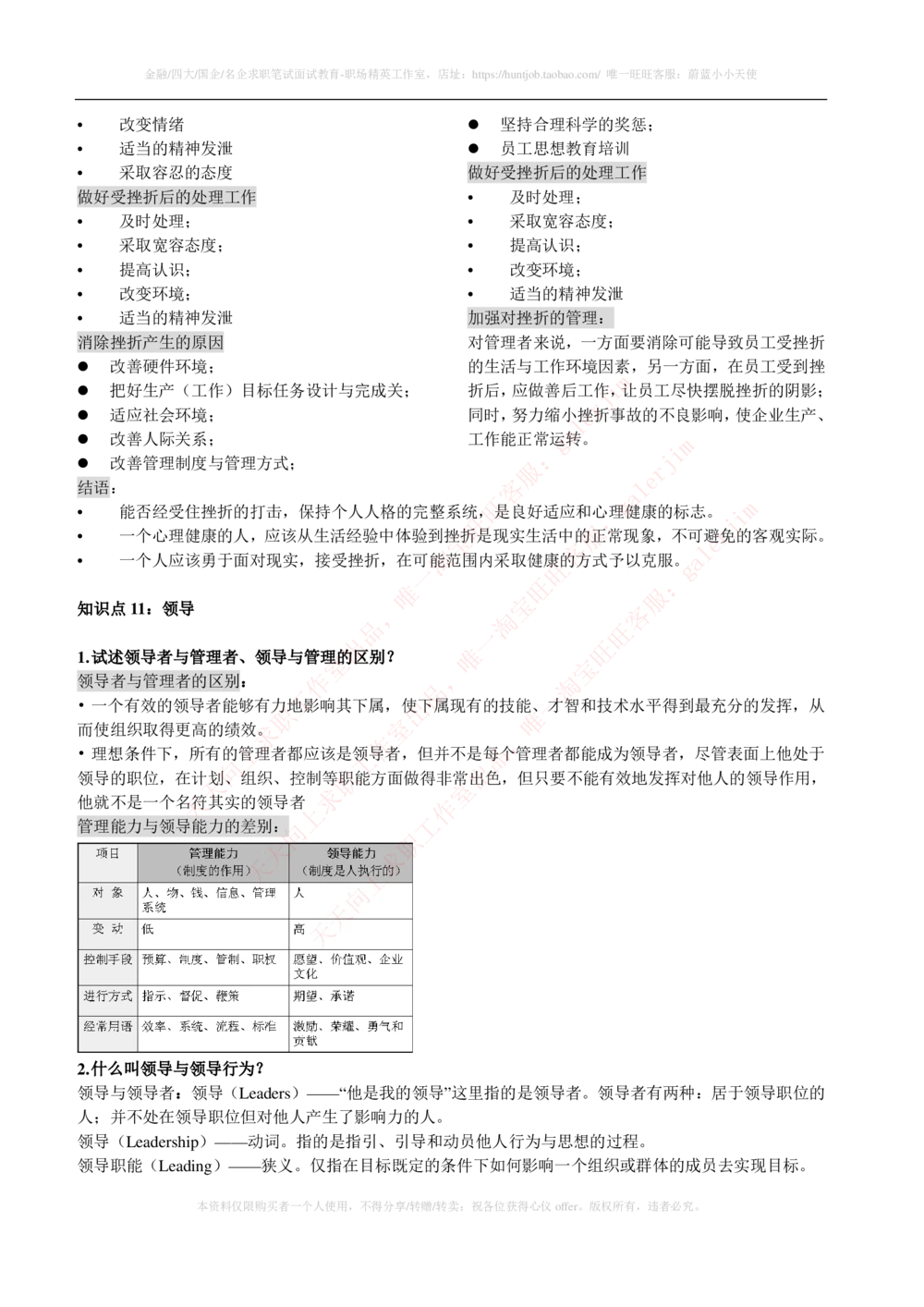 2-1-市场类专业知识点--管理学复习知识点讲义整理_三桶油_中石化笔试_中石化_中石化笔试_2-中国石油化工集团（中石化）2022招聘笔试完整知识点（专业知识部分）