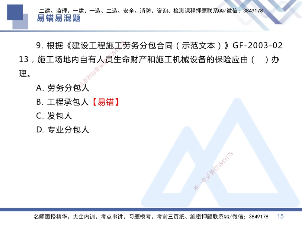 01.2025王晓丹-易错易混题讲解-管理_2026年一级建造师_2026年一建管理_2025年一建管理SVIP_04-冲刺串讲✿考点强化✿小灶集训_39-管理《易错易混讲解》黄雨诗HX_讲义