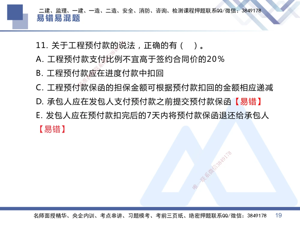 01.2025王晓丹-易错易混题讲解-管理_2026年一级建造师_2026年一建管理_2025年一建管理SVIP_04-冲刺串讲✿考点强化✿小灶集训_39-管理《易错易混讲解》黄雨诗HX_讲义