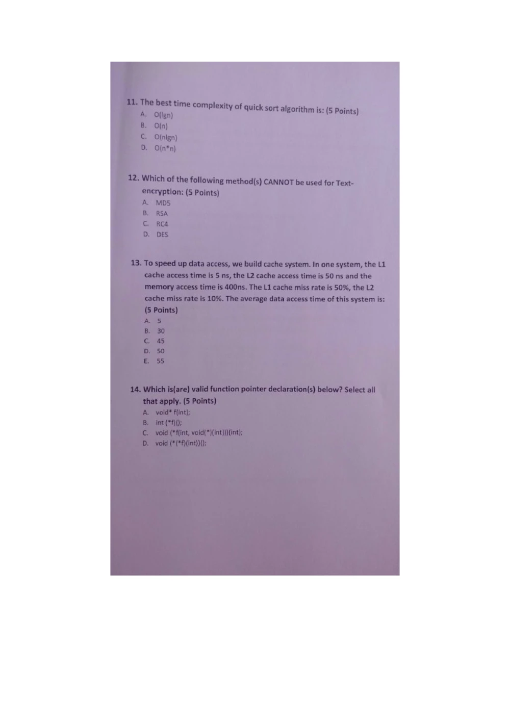 2014年腾讯百度微软阿里巴巴(北京站)校园招聘笔试题_2025春招题库汇总_互联网题库-1_02互联网汇总_06、百度_04、百度笔试题库