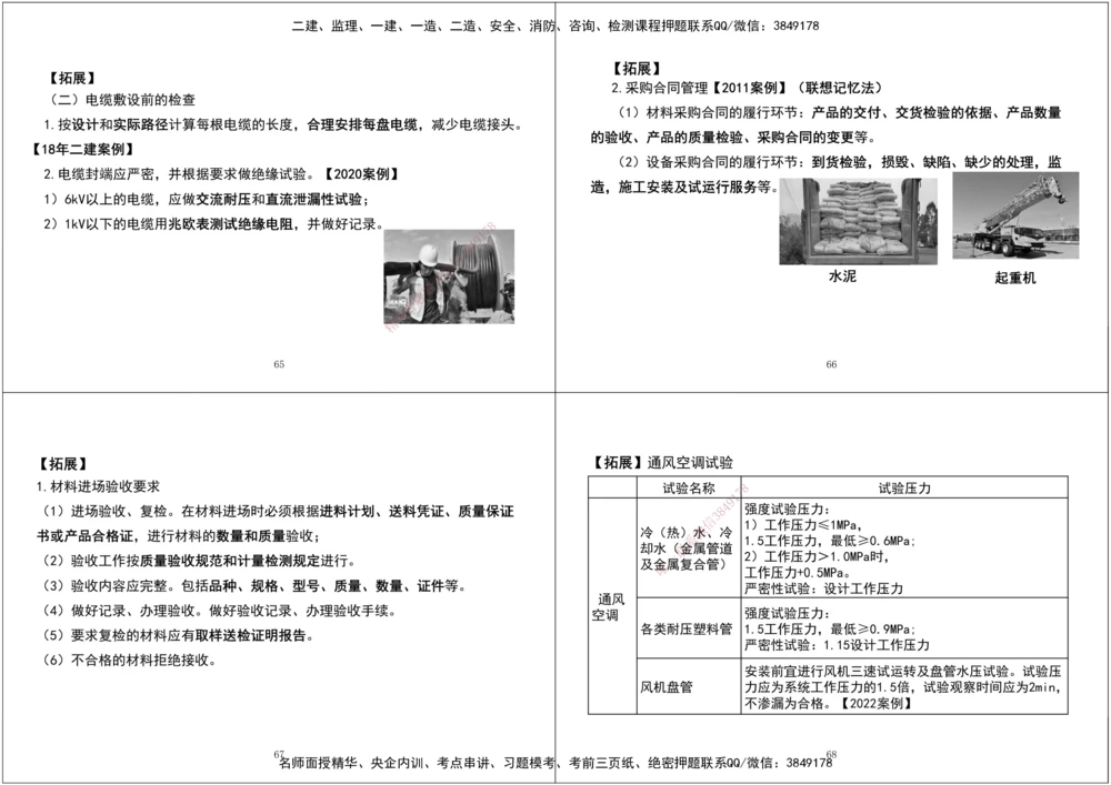09.第一次课-第五次课拓展汇总黑白打印版_2026年一级建造师_2026年一建机电_2025年一建机电SVIP_04-冲刺串讲✿考点强化✿小灶集训_28-机电《A计划案例专练》马明宇XT