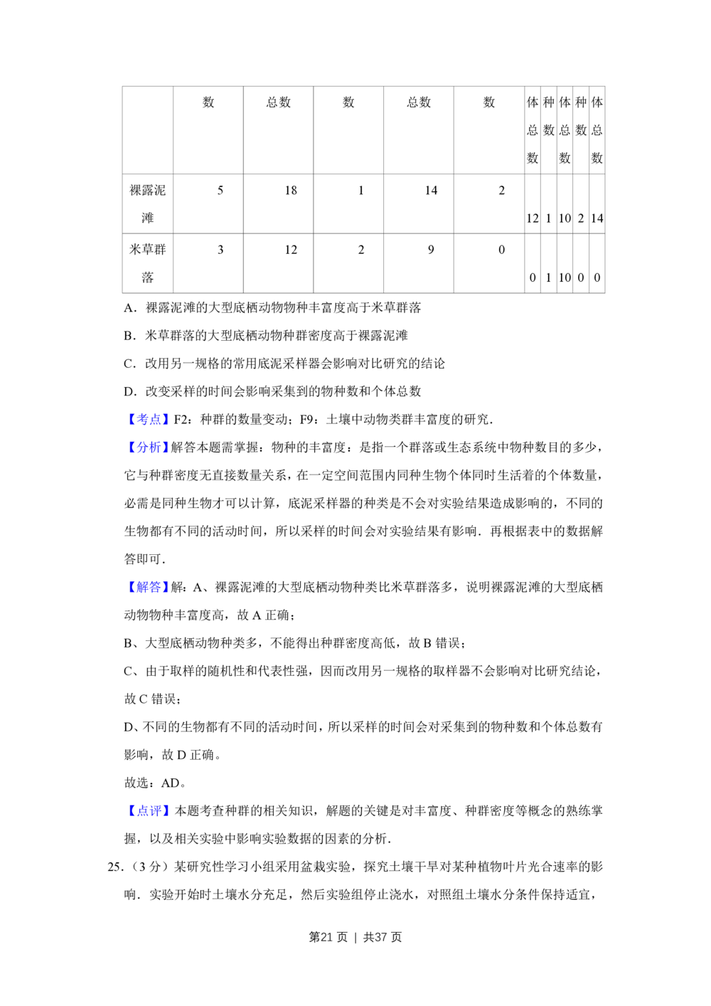 2009年高考生物试卷（江苏）（解析卷）_生物历年高考真题_新&middot;PDF版2008-2025&middot;高考生物真题_生物（按年份分类）2008-2025_2009&middot;高考生物真题