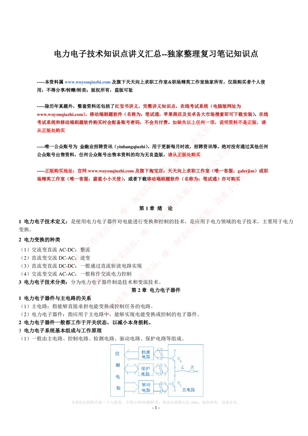 2-电气类专业知识点--电力电子知识点讲义整理_2025春招题库汇总_国企题库_中国铁塔_2-中国铁塔完整版知识点笔记（仅需看自己的专业）_2-中国铁塔完整版知识点笔记资料_电气工程类