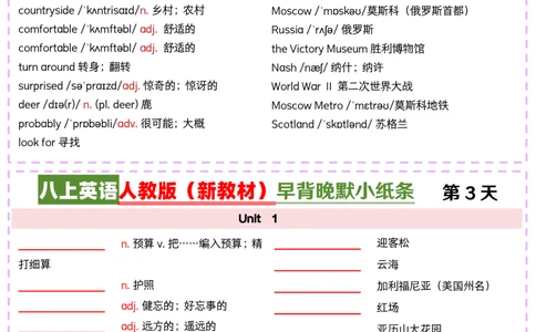 2025秋《英语八年级上册》人教版(新教材)早背晚默小纸条_2026《初中必刷题》全科多版本_2025秋_2026版初中《必刷题》8年级上册（8科全）（多版本合集）_2026《初中必刷题&bull;英语》8上(人教)