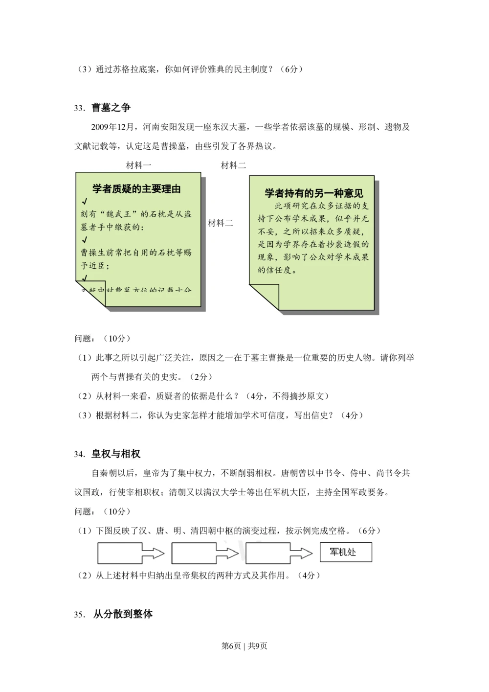 2010年高考历史试卷（上海）（空白卷）_历史历年高考真题_新&middot;PDF版2008-2025&middot;高考历史真题_历史（按省份分类）2008-2025_2008-2017_2019,2024&middot;（上海）历史高考真题