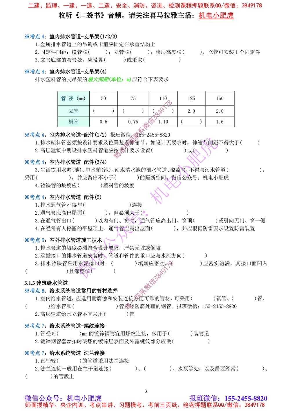 04-《考点一本通-空白版》建筑给水排水及供暖_2026年一级建造师_2026年一建机电_2025年一建机电SVIP_02-基础精讲✿高端面授✿深度强化_11-机电《教材精讲班》小肥虎SMR