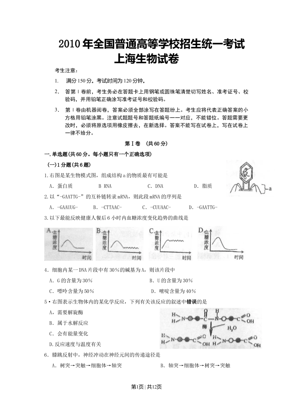 2010年高考生物试卷（上海）（空白卷）_生物历年高考真题_新&middot;Word版2008-2025&middot;高考生物真题_生物（按试卷类型分类）2008-2025_自主命题卷&middot;生物（2008-2025）_上海自主命题&middot;生物（2008-2022）